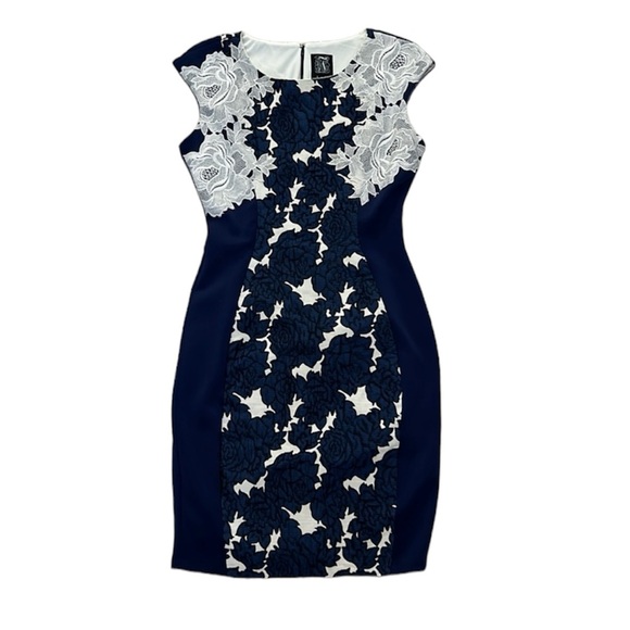 JAX Navy and White Floral Dress - Picture 1 of 7